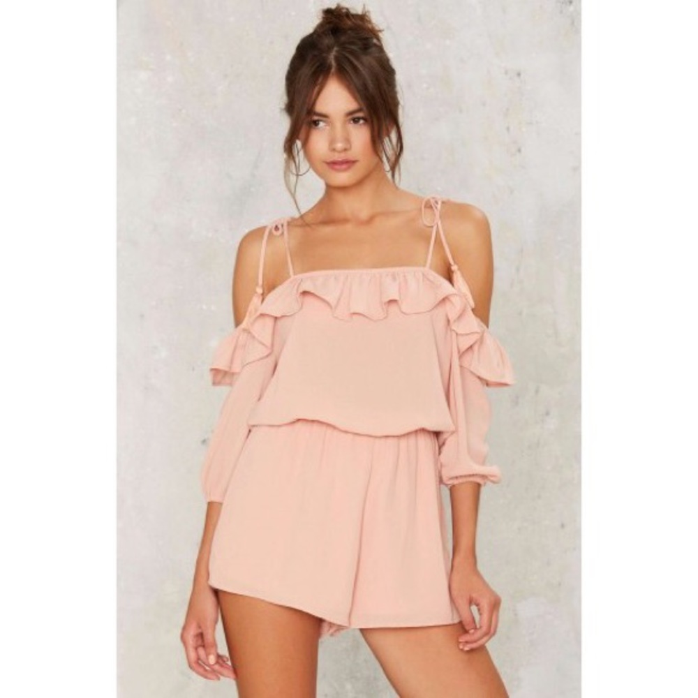 Ruffled Around Off-the-Shoulder Romper